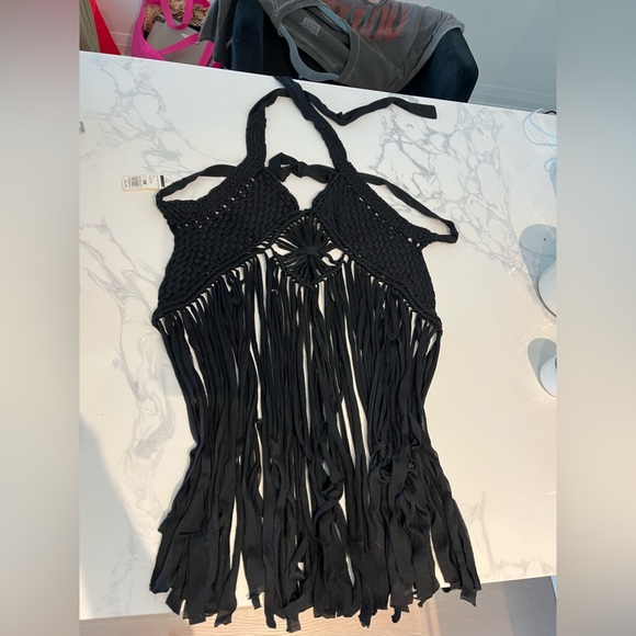 Crochet Fringe Top/Swim Cover-up with tassels - brand new (one size fits all) - Picture 3 of 4
